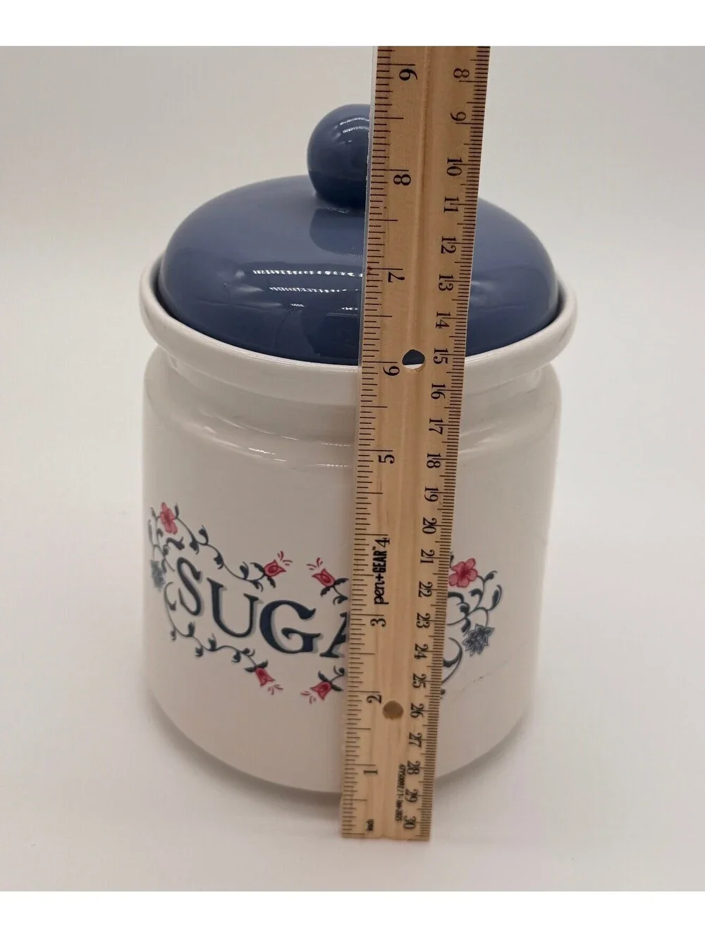 Vintage Jay Imports Cottagecore Ceramic Sugar Canister (cracked)